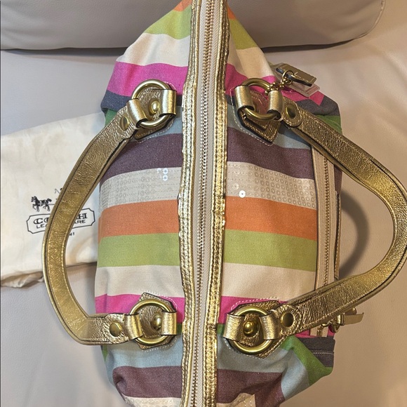 Coach Poppy Legacy Heritage Striped Tote - Picture 14 of 17